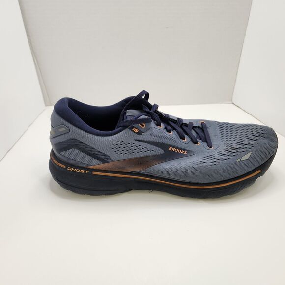 Brooks Ghost 15 Men\'s Size 12 D Flintstone Peacoat Oak Running Shoes 1103931D025 main image 10